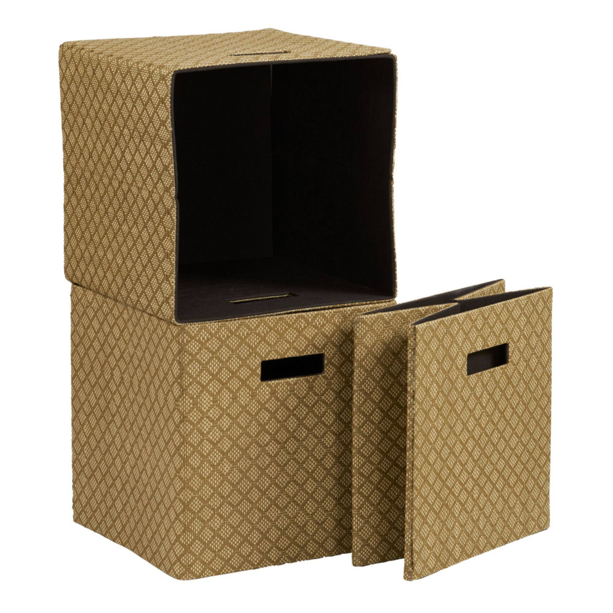 Household Essentials Woven Paper Storage Cube Basket Set
